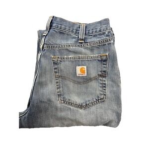 Carhartt BN2517-M Relaxed Fit Mens 33x32 Light Wash Denim Rugged Flex 5 Pocket